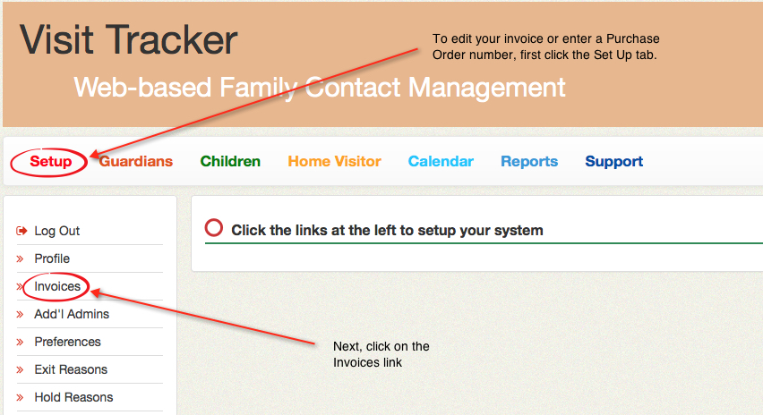 Visit Tracker Invoices And Purchase Orders